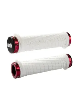 Odi Troylee Designs Lock-On Grips White/Red Clamps